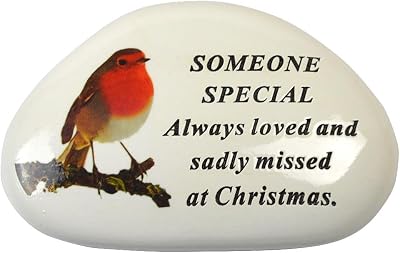YöL Memorial Resin Pebble Grave Plaque with Poem for Outdoor Tribute