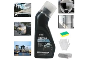 KWV 4PCS Portable Anti-Fog Coating Agent with Applicator - 2 in 1 Micro-Molecular Wiper for Car Windshields Cleaner Tool Set Crystal Shield Quick Defogging for Windows Mirrors Gloves Rags Sponge 3fl.oz