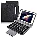 Universal 8 inch Tablet Keyboard Case, 【DETUOSI】 Wireless Bluetooth Removable Keyboard + Folio PU Leather Cover + Stand, Travel Portable Leather Sleeve for iOS/Android/Windows 8.0'' Tablet，(Black)