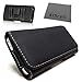 For LG G3 Vigor SIDEWAYS BLACK DELUXE TEXTURE LEATHER CASE CARRYING POUCH HOLSTER with BUILT IN BELT LOOP , BELT CLIP + AIS cell phone Microfiber Cleaning Cloth (By All_Instore)