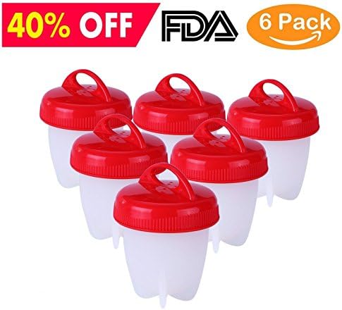 Egglettes Egg Cooker, Egg Cooker Hard Boiled System Cups-Silicone Bites Molds Without Shell AS SEEN ON TV