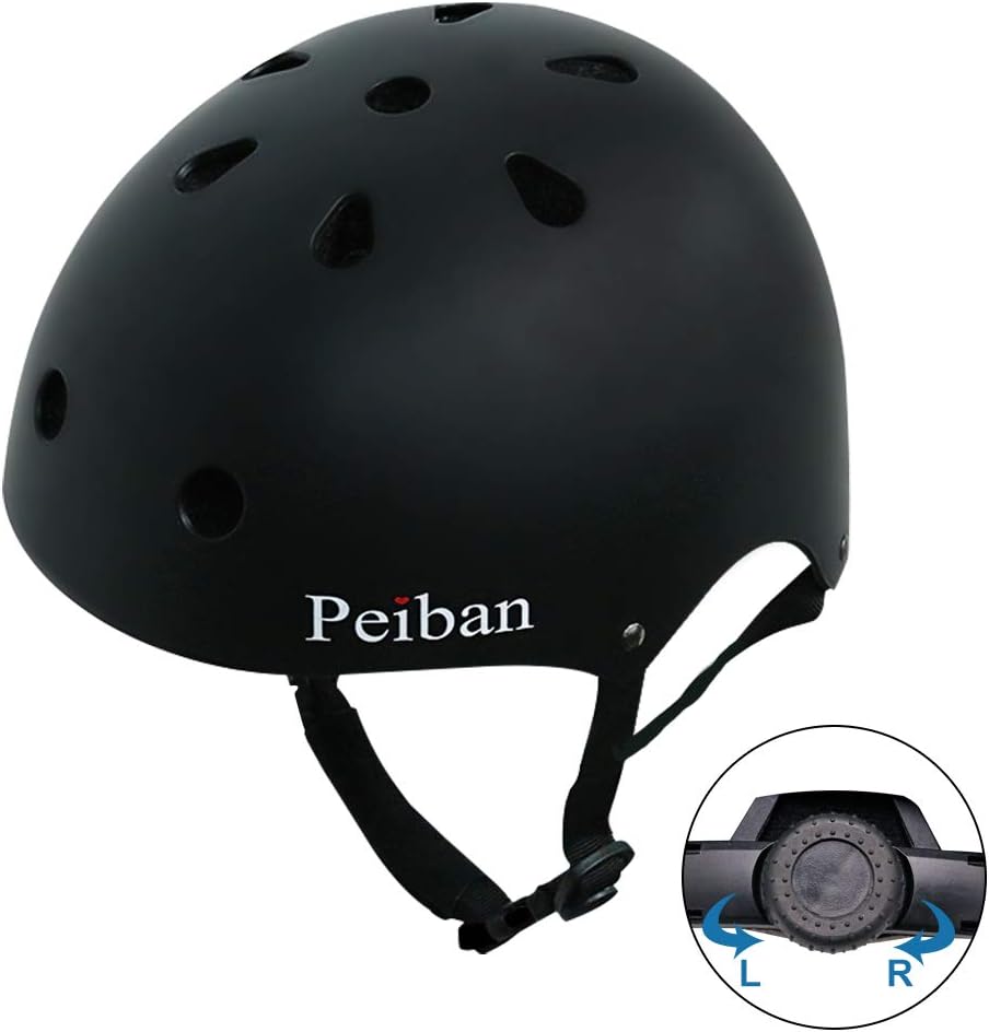 Peiban Skateboard Helmets Adjustable Safety Bike Helmets ASTM CPSC Cycling Skating Scooter Helmet for Kids & Adults Multi-Sport