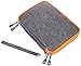 LoaferUp Travel Organizer - Double Layer Electronics Case, Cable Management Bag with Carrying Strap, Grey/Orange