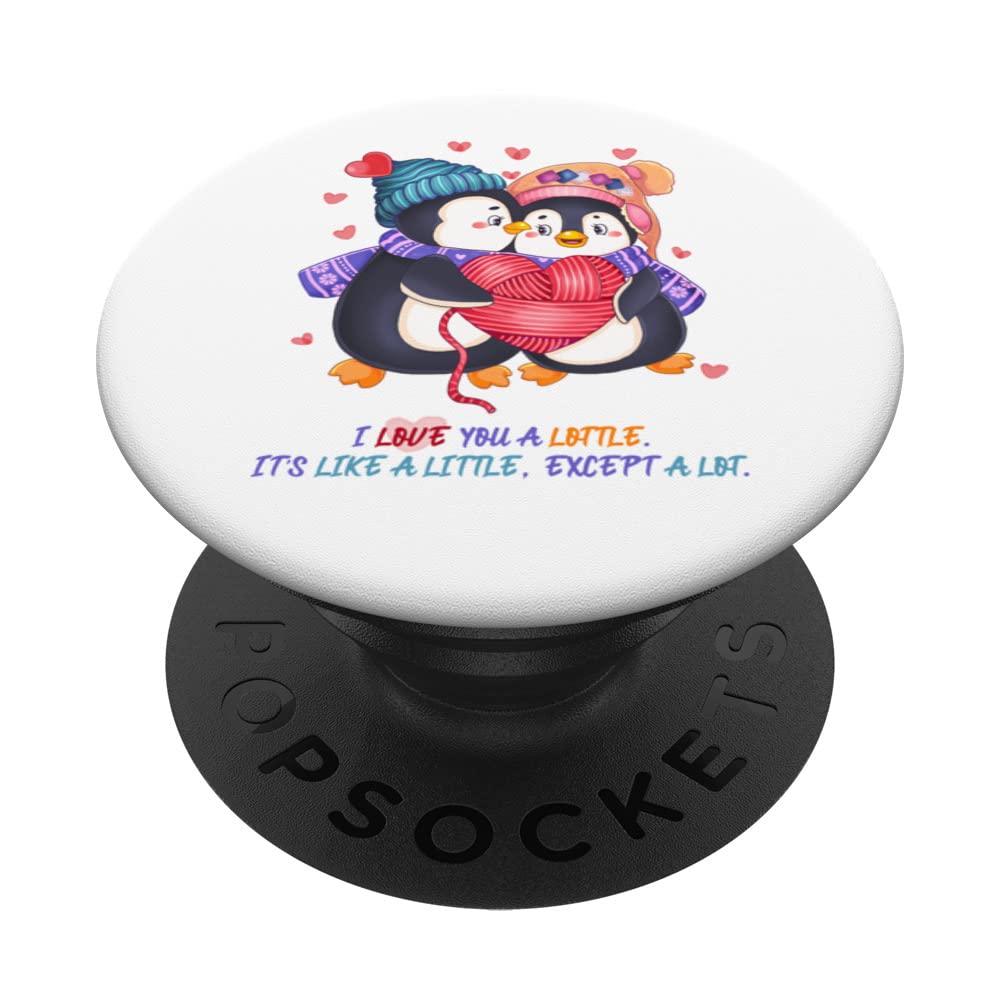 Cute Funny Penguin Pun I Love You A Lottle! PopSockets Swappable PopGrip