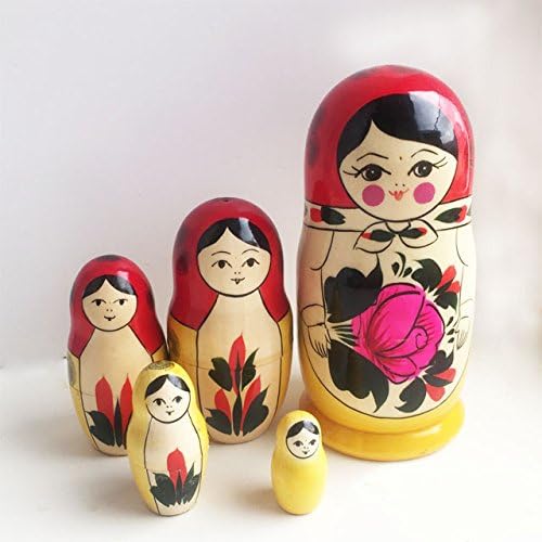 6" Set of 5 Semyonov Traditional Wooden Matryoshka Russian Nesting Dolls (101052)