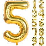 40 Inch Gold Digit Helium Foil Birthday Party