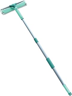 Leifheit Fensterwischer Classic Telescope, 3in1 Fensterreiniger mit Mikrofaserbezug für hartnäckigen Schmutz, ausziehbare Teleskopstange von 90 bis 150 cm, Abzieher für streifenfreie Fenster