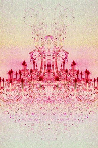 Fluorescent Palace Chrystal Light Red Artwork, 32" x 48", Metallic