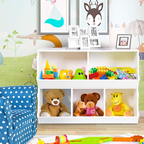 Giantex Kids Toy Storage Bins Children Collection Shelf MultiBin