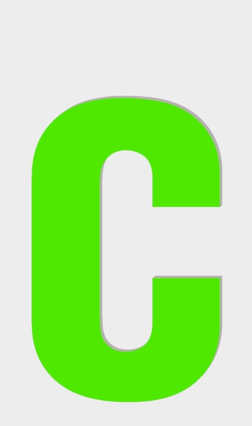 Letra C Autoadhesiva Y Fosforescente Verde Amazones