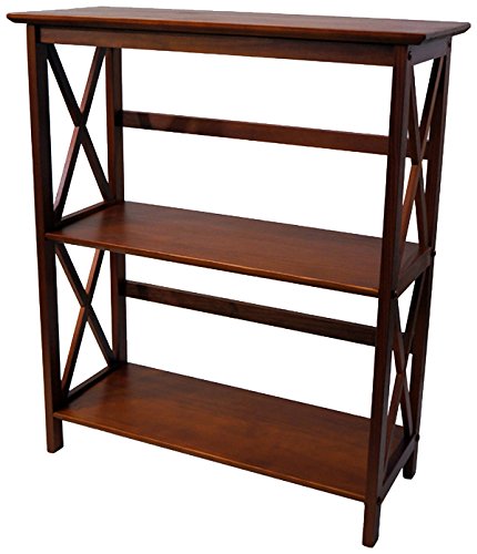 Casual Home 324-34 Montego 3-Tier Bookcase, Walnut