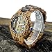 BEWELL Handmade Wood Quartz Analog Watch 100% Natural Wooden Wristwatch with Date (A style zebra wood)