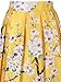Choies Women's Yellow Sakura Print High Waist Pleated Skater Skirt,Yellow Sakura,One Size