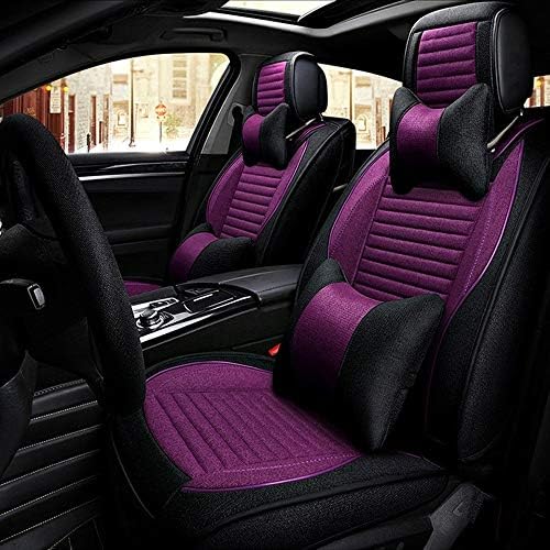 シートクッション 正規品新品未使用品 車用 カーシートカバー 5シート防水シートカバーユニバーサルセットの車のフルレザークッションプロテクター互換性のあるエアバッグ Color シートカバー Purple