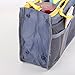 JET-BOND(TM) XB001 Nylon Handbag Insert Pouch Organizer Large Liner Purse with Zippers Handles Multi-function Cosmetic Storage Foldable Tote Inner Bag (Grey)