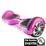 UL2272 Certified Smart Self Balancing Hoverboard Personal Adult Transporter with LED Light- Pink