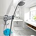 Shower Head Holder, Cozyswan Angle Adjustable Vacuum Suction Cup Handheld Shower Bracket Bathroom Wall Head Holder Mount with Towel Hook