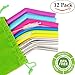 Reusable Straws Stainless Steel Straws Silicone Straws Set of 12 Packs in Different Size Drinking Straws for YETI & RITC Perfect Smoothie Straws by BONNEVIE