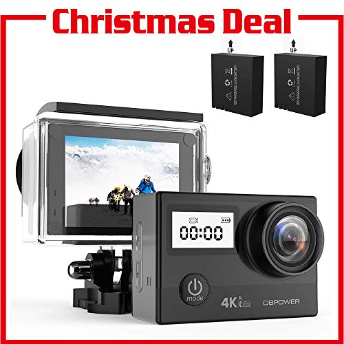 DBPOWER N5 Pro WiFi Action Camera 4K Ultra HD 20MP Sports Camera 30m Underwater Waterproof 170 Degree Adjustable Wide Angle Lens Camcorder with 2 Rechargeable Batteries and Mounting Accessories Kit