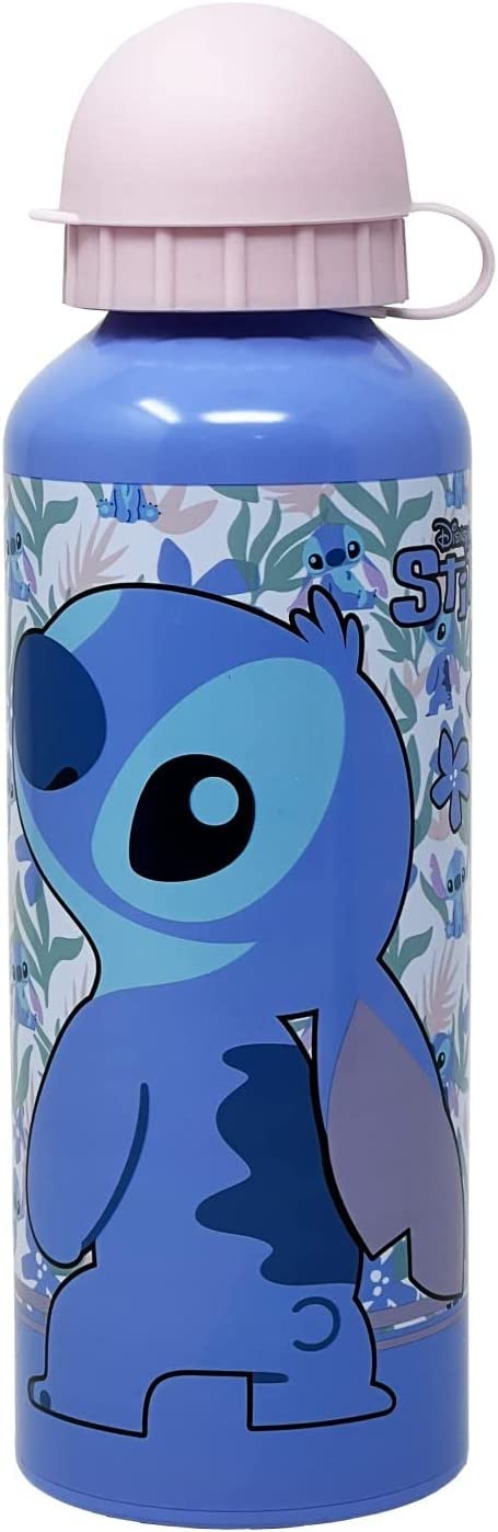Disney Stitch Reusable Bottle, Durable Aluminum Design, Girls Water Bottle, Stitch Water Bottle, Travel Bottle, Capacity 500ml | Pink