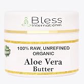 Bless-Organic-Raw-Aloe-Vera-Butter-100%-Pure-Natural-Unrefined 4-OZ/115-GM | Premium-Grade A-Skin-Moisturizer-For-Face-Body-&amp;-Hair DIY-Creams-Balms-Lotions-Soaps Softens-Dry-&amp;-Tough-Skin