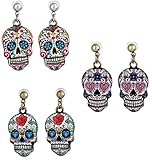 Sugar Skull, Day Of The Dead Earrings, 3 Sets