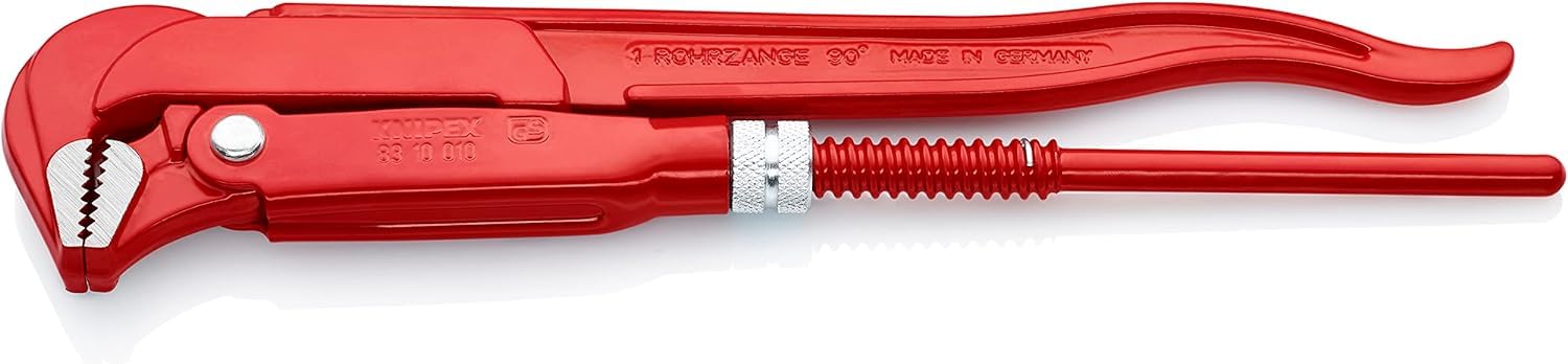 KNIPEX Pipe Wrench 90° Red Powder-Coated 310 mm, 83 10 010