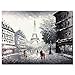 Muzagroo Art Oil Paintings Hand Painted Paris Eiffel Tower Wall Pictures on Canvas Stretched Ready To Hang Home Decor (Black and White)