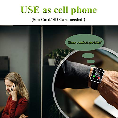 Smart Watch,Android Smart Watches for Men Women Teens with SIM SD Card Slot SmartWatch Compatible Android Samsung iPhone Watch with Call Text Camera Pedometer Bluetooth Watches