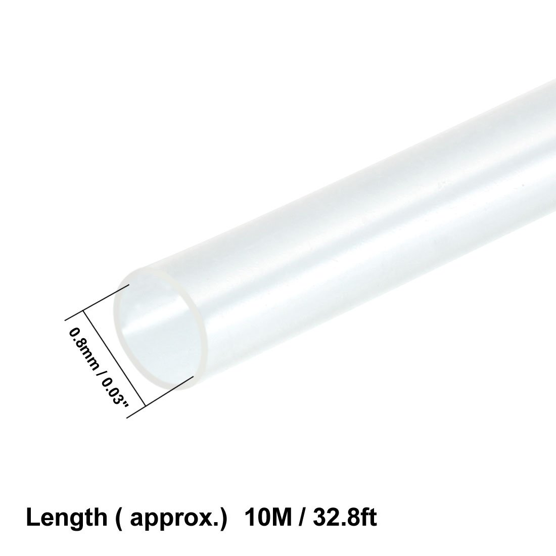 sourcing map Heat Shrink Tubing, 0.8mm Dia 2:1 Heat Shrink Wrap Cable Sleeve Heat Shrink Tube 10m Length Clear - Image 3