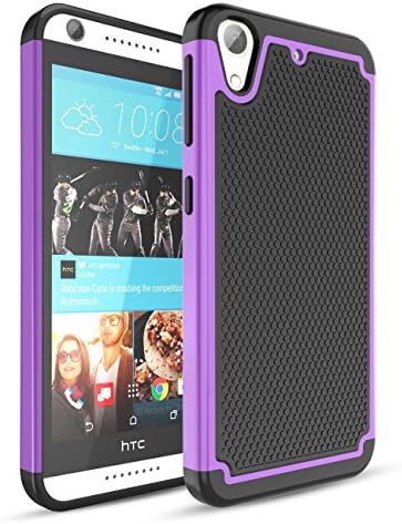 TILL HTC Desire 626 Case,Desire 626S Case, (TM) [Shockproof] Hybrid Dual Layer Rubber Plastic Impact Armor Defender Hard Protective Case Cover for HTC Desire 626 / 626s All Carrier - Purple/Black