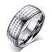Fashion Month Men Women 8mm Silver Tungsten Carbide Chinese Heart Sutra Lasered Religious Ring Domed Design Comfort Fit
