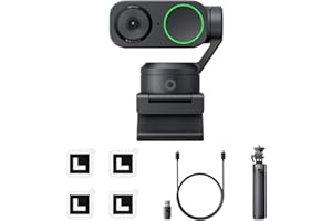 Insta360 Link 2 Tripod Bundle - PTZ 4K Webcam for PC/Mac, 1/2" Sensor, AI Tracking, HDR, AI Noise-Canceling Mic, Gesture Control for Streaming, Video Calls, Gaming, Works with Zoom, Teams, Twitch