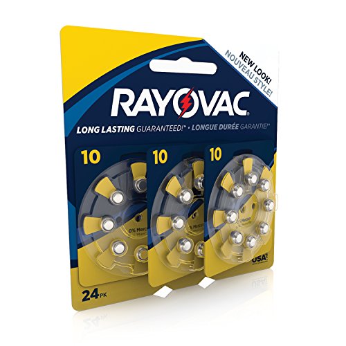 RAYOVAC Size 10 Hearing Aid Batteries, 24-Pack, L10ZA-24ZMB