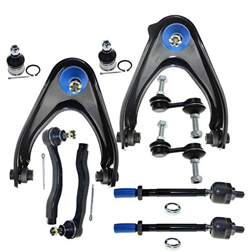 DLZ 10 Pcs Front Suspension Kit-2 Upper Control Arm Assembly 2 Lower Ball Joint 2 Inner 2 Outer Tie Rod End 2 Sway Bar Compatible with Honda CR-V 1997 1998 1999 2000 2001