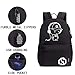 Enigma's Mystics Anime Cartoon Luminous Backpack - With USB Charging Port Anti-Theft Lock & Pencil Case Fashionable Unisex Luminous Anime School Bag Cartoon Glow In The Dark Laptop Travel Bag (BLACK)