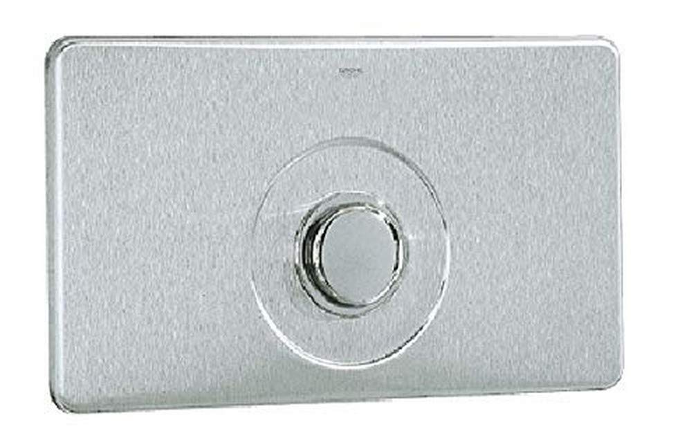 GROHE Classic 42261SD0 Plate and Push Button (Original Replacement Part, Durable, Robust, 5 Years, Perfect Fit), Brushed Stainless Steel