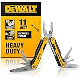 DEWALT 11-in-1 Multitool with Sheath &ndash; Folding Pocket Tool with Knife, Pliers, Screwdrivers, Saw, can and bottle opener&ndash; Compact EDC Tool for Construction, Trades &amp; Jobsite Use