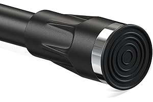 DONSAIL Black Shower Curtain Rod 48 to 84 Inch Adjustable Heavy Duty Stainless Steel Spring Tension Curtain Rods for Bathroom Windows Closet Rod No Drill