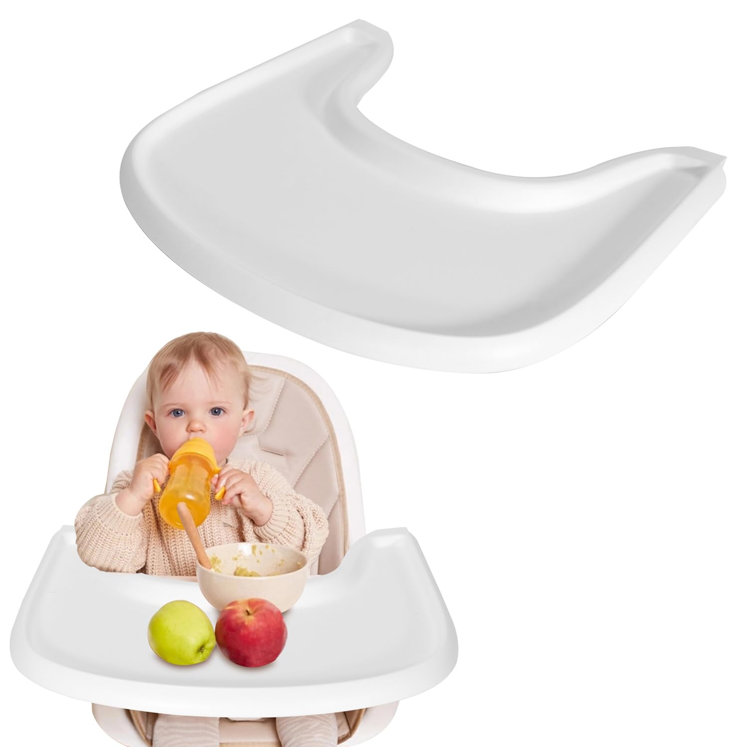 Tray Compatible with Stokke Tripp Trapp Chair, High Chair Tray Accessories for Toddler 6-36 Months, Full Cover High Chair Placemat for Stokke Highchair with Smooth Surface and Strong Suction