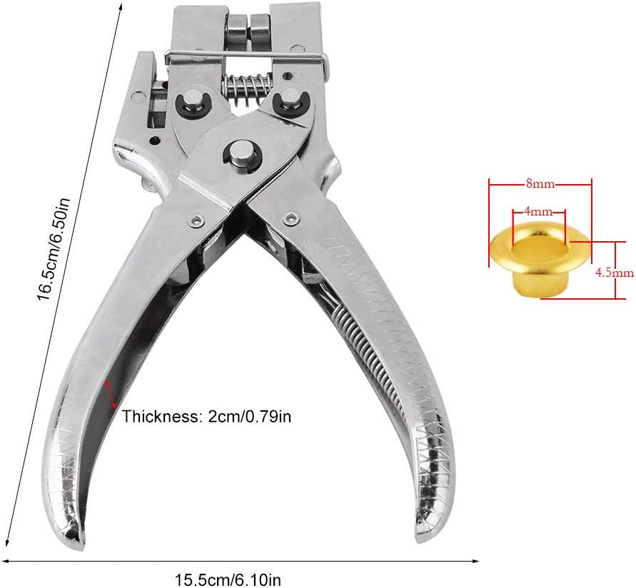 Trimming Shop Steel Eyelet Plier Heavy Duty Rivet Setting Tool with 100pcs 4mm Iron Eyelets for Tarpaulins Clothing - Image 3