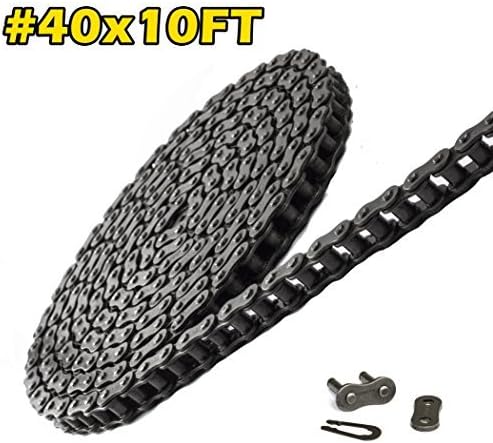 Donghuaâ Roller Chain, 40, 10ft with Connecting Link Single Strand Rive, Durable for Go Karts Mini Bike Garage Gate and Other use by Dong Hua Chain