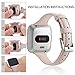 Maledan Compatible with Fitbit Versa Bands for Women Men Large Small, Slim Genuine Leather Band Accessories Replacement Strap Compatible with Fitbit Versa Smart Watch/Versa Lite/Versa SE/Versa 2