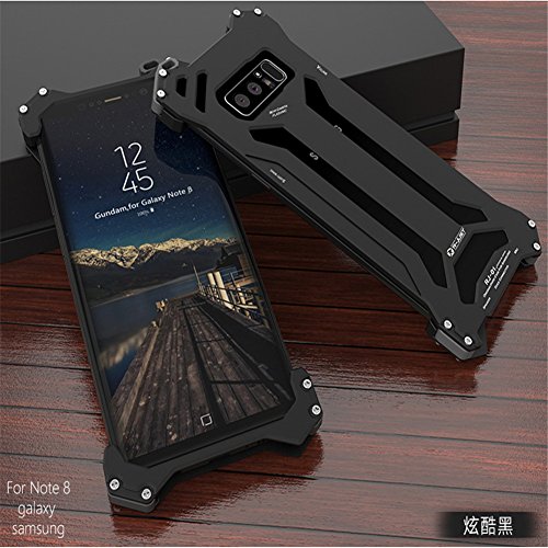 Samsung Galaxy Note 8 Case, LWGON Aluminum Metal Shock Proof Frame Bumper Double Color Oxidation Aluminum Metal Case Cover for Samsung Galaxy Note 8 (Gon black)