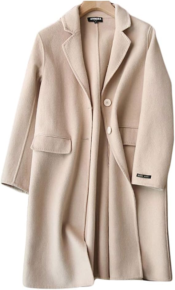 Amazon アンミダ Anmida チェスターコート ウールコート レディース チェスターコートロングチェスターコート コート レディース ロング ロングコート コート ウール アウター チェスター ウールコート 秋冬 細身 暖かい コート ジャケット 通販