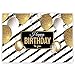 Funnytree 7x5ft Gold Happy Birthday Party Backdrop Black Stripes Shiny Glitter Adults Party Decorations Photography Background Golden Balloons Sparkle Glamour 30th 40th 50th 60th Photo Booth Banner