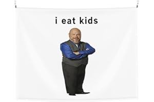 BIONZAX I Eat Kids Bertram Tapestry for Bedroom, College Dorm or Living Room, Funny & Simple Wall Tapestries for Boy Small 30"x40"