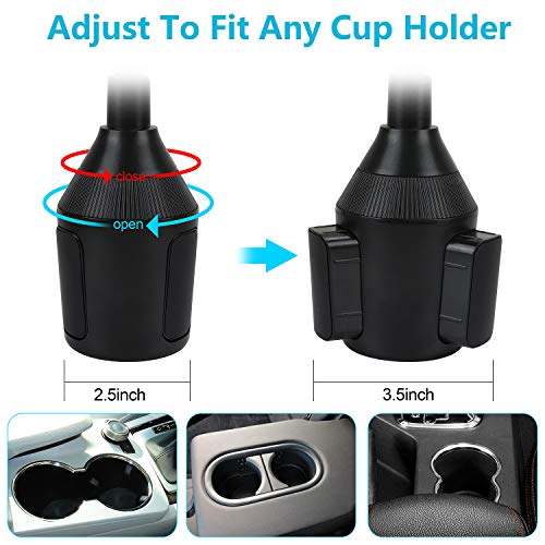 Co-Goldguard Car Cup Holder Phone Mount,[Upgraded ] Adjustable Universal Gooseneck Car Cup Cell Phone Stand Compatible with iPhone 12/11 XS Max XR 8 Plus 7 Plus Samsung Galaxy Note 10 Plus S9,Black