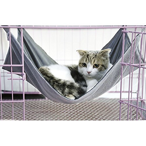 NEWCOMDIGI Soft Cat Hammock for Hanging on Chairs, Soft Pet Bed for Kitten, Ferret, Puppy, or Small Pet, Made of Best Oxford Fabric GRAY