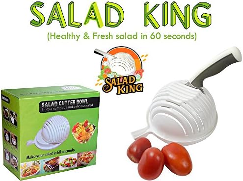 Salad King - Vegetable & Salad Chopping & Cutting Bowl, 60 Seconds - As Seen on TV - Fast, Effective Slicer, professional chopper